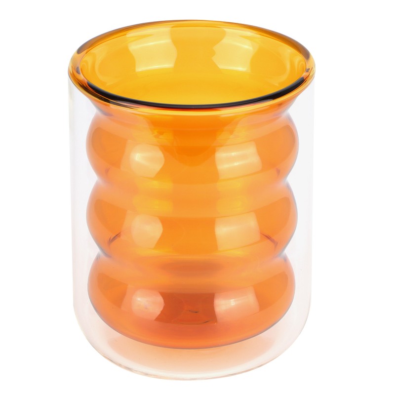 200ml DoubleLayer Glass Mug HeatResistant 3 Dimensional Spiral Cup for
