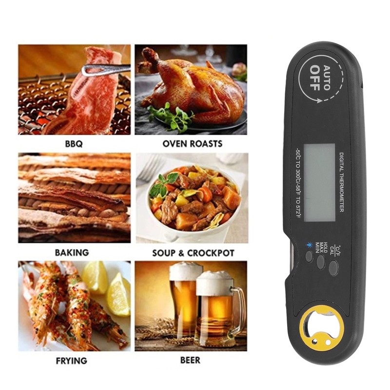 Food Thermometer Folding Waterproof Electrical Meat Thermometer Probe Quick Temperature