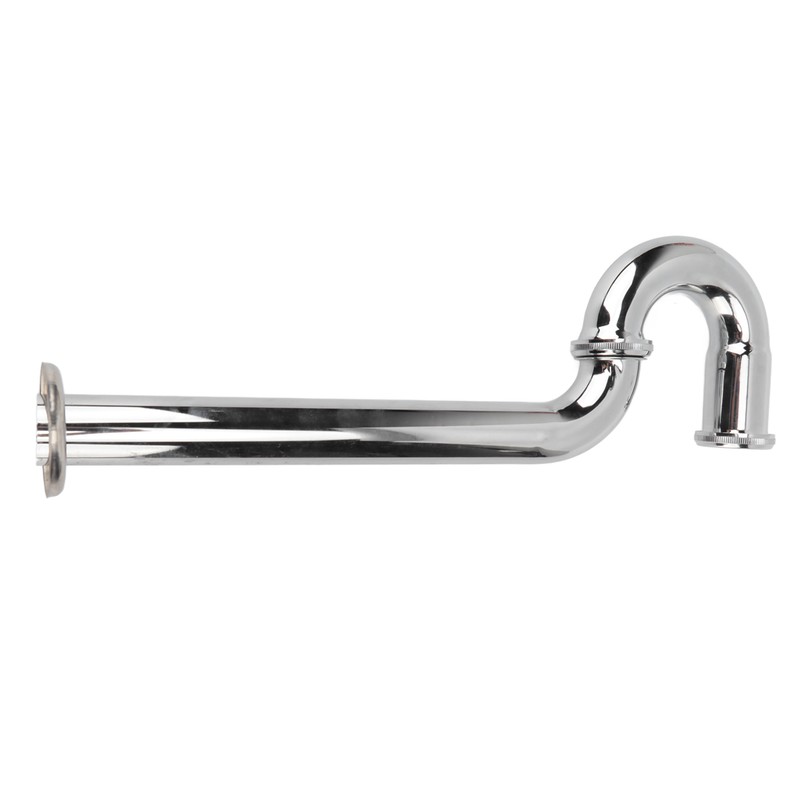Brass Sink Drain Tubing Set Silver Slick Finish No Ageing