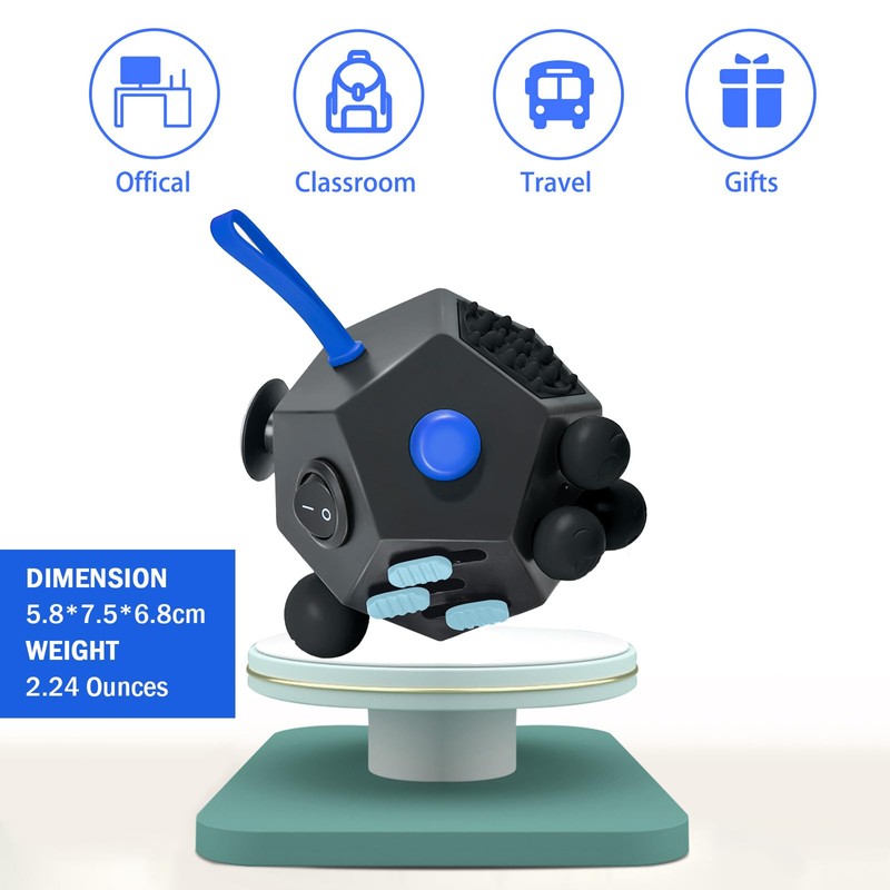VCOSTORE Fidget Cube With 12 Sides - Original Figet Cube