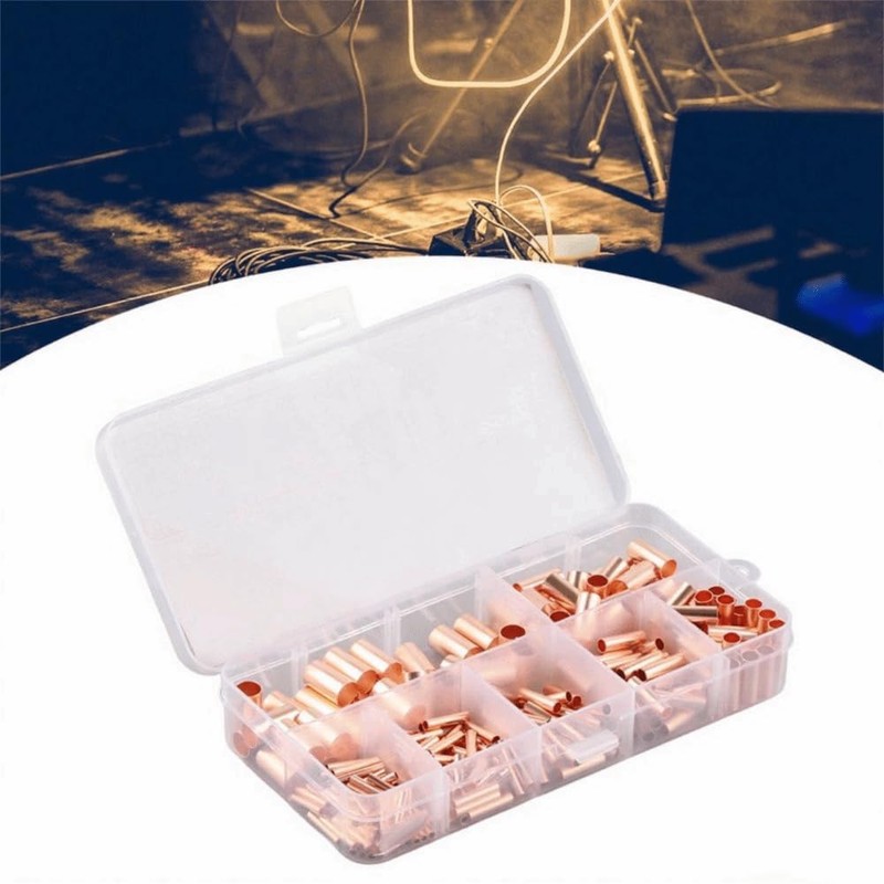 EZBUYGO 250pcs Copper Tubing Connector Kit - 7 Size Mixed