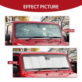 CheroCar for Jeep JK Windshield Sunshade Side Window Sun Shade Sunscreen Heat Sun Visor Compatible with 2007-2017 Jeep Wrangler JK JKU, 8PCs