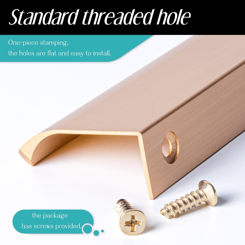 SPDYCESS Pack of 10 Cabinet Handles, Hidden Furniture Handles, Aluminium