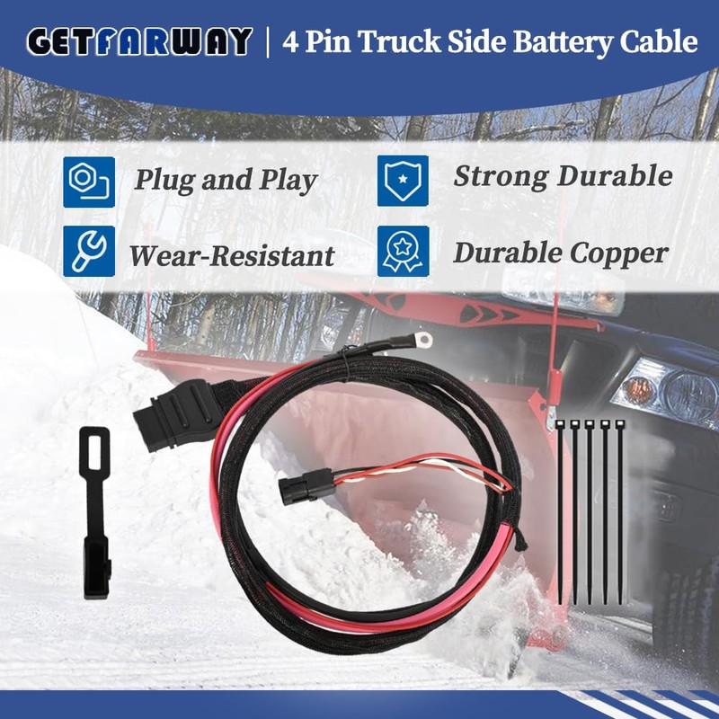 Getfarway 42014 4 Pin Battery Cable Truck Side Compatible with