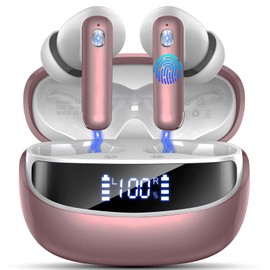 Earbuds Wireless Bluetooth Headphone Noise Cancelling, Bluetooth 5.4 Earbuds, 4 Mic, 45H Deep Bass Stereo Sound Earphone Wireless Headphone in ear, Dual LED Power Display, Type C Fast Charge Ear Buds