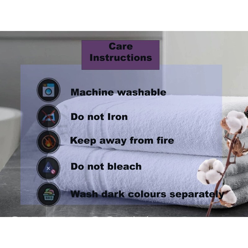 DARWEN STAR Bath Towel Set, 100% Luxury 2 x Cotton