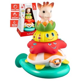 Sophie la girafe Splash & Surf Pyramid | Fun & Colorful Stacking Toy | Animals Spray Water When Pressed | Easy to Clean