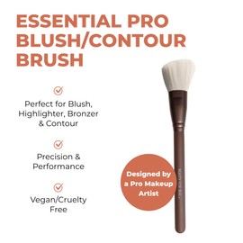 Beauty For Real Essential Pro Blush/Contour Brush - Vegan & Cruelty Free