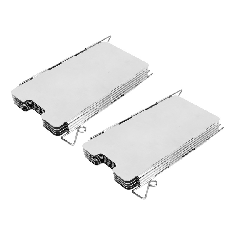 2Pcs Outdoor Stove Windscreen Foldable Portable Stainless Steel Camping Cooking