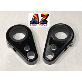 AZ Quad Parts Billet Black Front A-Arm Brake Line Clamps Polaris Outlaw 450 500 525 Predator