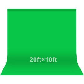 EMART Green Screen Photo Backdrop, 20x10 ft Photoshoot Backdrop Chroma Key Green Screen Polyester Cloth Fabric Curtain for Background Removal, Zoom Meeting, Photo Video Studio, Live Streaming