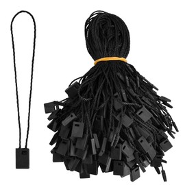 1000pcs String for Hang Tags 6.7inch, Clothing Tag Rope, Snap Lock Pin Loop Fastener Hook Ties for Attaching Labels Disposable Price Tags Clothes Jewelry Luggage Accessories, 17CM (Black)