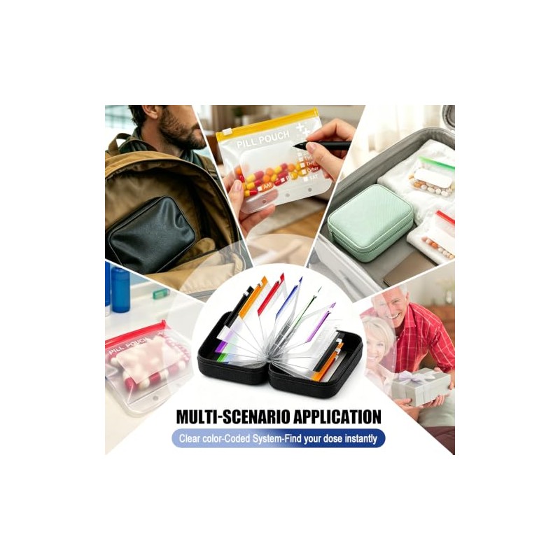 Waterproof Pill Organizer Bag, 7–14 Day Travel Pill Organizer