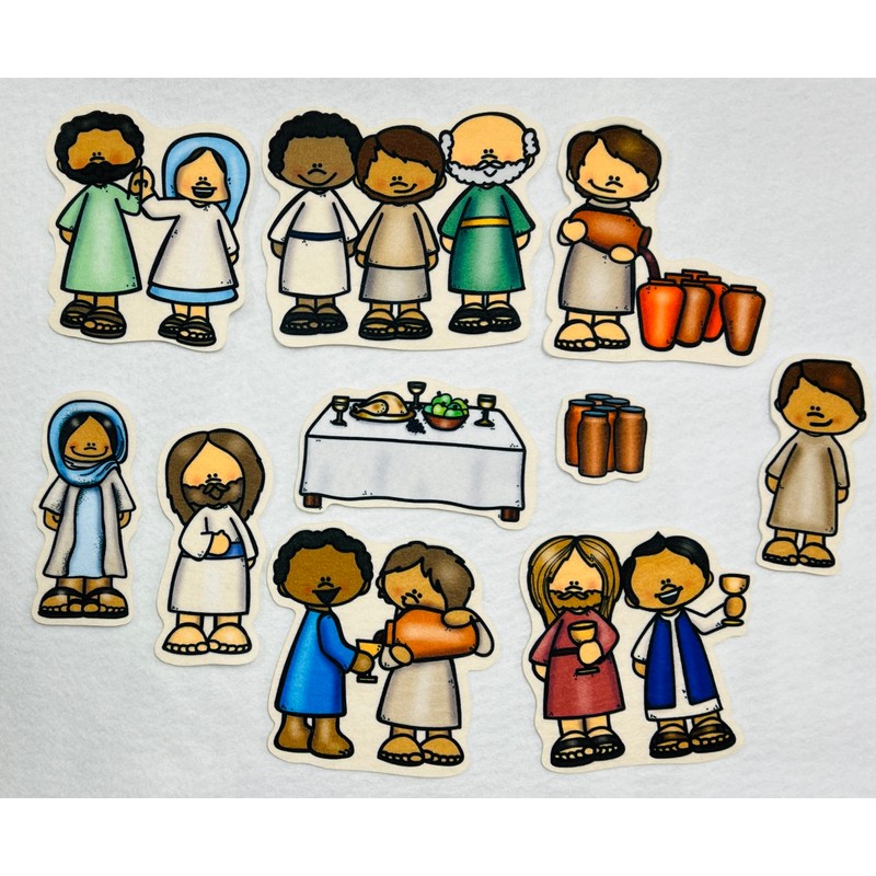Jesus Turns Water Into Wine Felt Bible Story for Flannnel