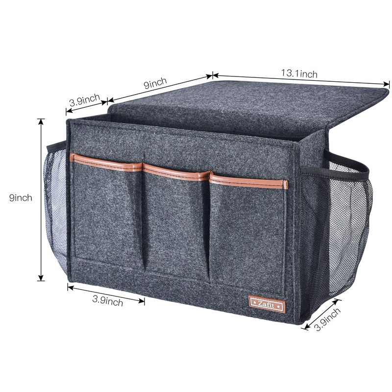 Zafit Bedside Caddy, Large Size Storage Organizer with 8 Pockets