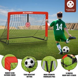 BaseGoal Kids Portable Soccer Goals for Backyard, 5x4ft,Easy Set up