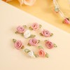 100 Pcs 15mm Multicoloured Mini Rose Flowers Satin Ribbon Bows