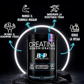 BHP NUTRITION- CREATINA MONOHIDRATADA ALTA PUREZA SIN SABOR 450G + BHP TESTROL 120 CAPS