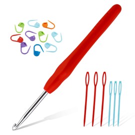 Crochet Hook, Soft Handle Aluminum Crochet Hook Ergonomic Knitting Crochet Needle for Beginners and Handmade DIY Knitting Crochet,4.5mm