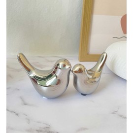 ITrixgan Cute Bedroom Decor Birds, Silver Cute Home Decor, Small Table Decor Items, Modern Silver Cute Decor for Living Room Shelf Bookshelf Table Top