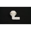Flow-Rite MA-007-W 3/4" Elbow Double-nut, Thru-hull, Barbed, White