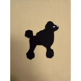 Unbranded Poodle - Dog - Black - 50's Poodle Skirt - Embroidered Iron On Patch - R -MED