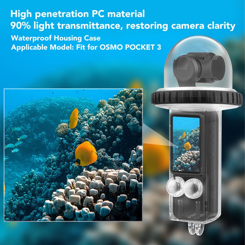 Action Camera Waterproof Housing Case 40m Protective Underwater Dive Housing