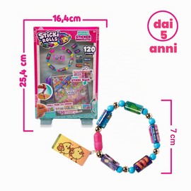 STICKI ROLLS Sky Castle - Confezione di libri, braccialetti con adesivi, tema Kawaii, 50 adesivi per braccialetto, 2 rotoli extra intercambiabili, include un quaderno, famoso (TCR02000)