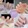 24 Pieces Coffin False Nails Shiny Long Ballerina Press on
