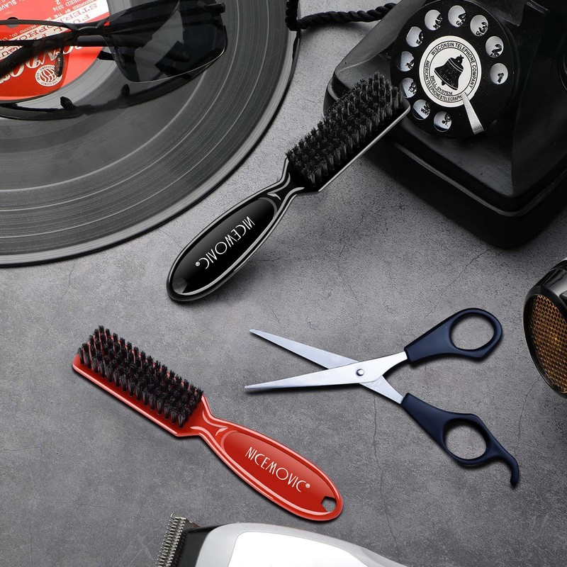 NICEMOVIC Barber Clipper Cleaning Brushes, 10 Pcs Plastic Handle Nylon
