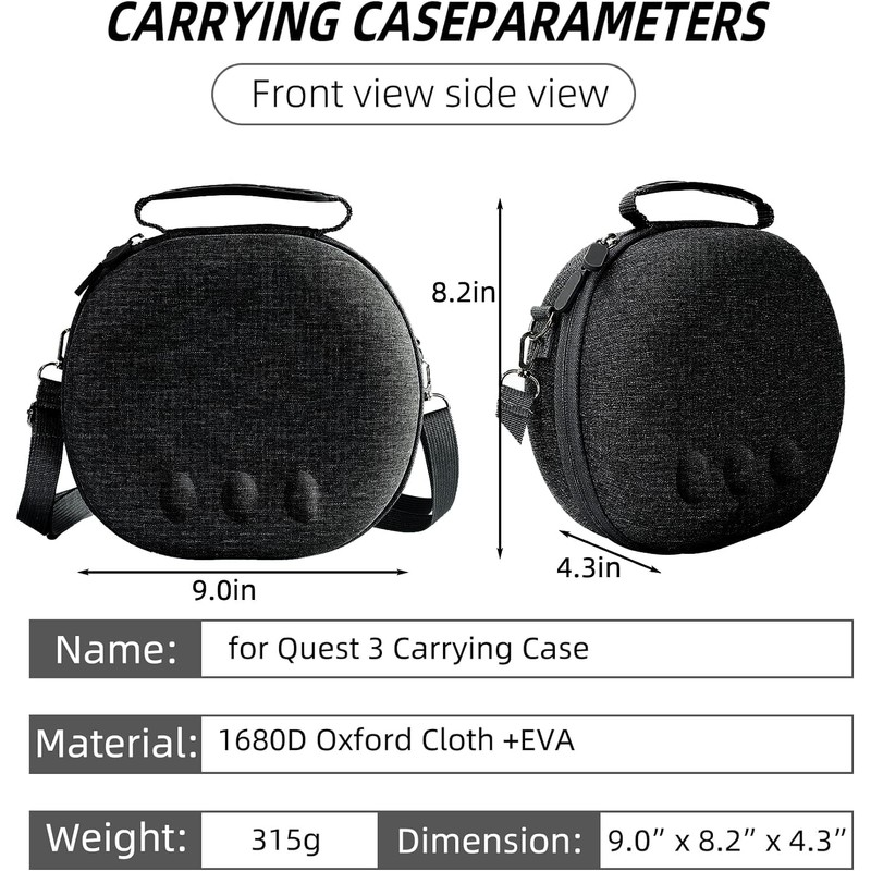 XGMATT Hard Carrying Case for Meta Quest 3S/Quest 3,VR Gaming