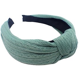 Topkids Accessories Knit-Pattern Knot Alice Bands Adult Women, Hair Accessories for Women, Hair Bands for Women, Thick Headband, Womens Headbands, Head Bands Adult Women, Wide Headbands (Turquoise)