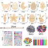 TOPRUNYI Wooden Easter Pendant for Painting, Pack of 264 Decorative