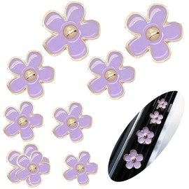Joynaamn 8 PCS Car Accessories for Women, Flower Air Vent Clips Air Freshner Air Conditioner Outlet Decoration Car Interior Decor Charm, Purple
