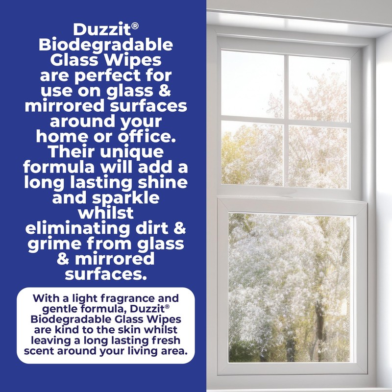 Duzzit Glass Wipes - Cleans & Shines | 100% Biodegradable