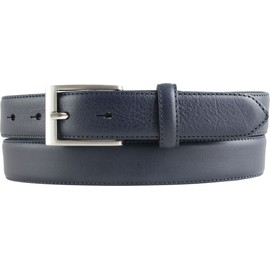 BELTINGER Children's belt made of full cowhide leather, 3.0 cm, leather belt for boys, 30 mm, slim suit belt in 30 mm, Navy, Silver