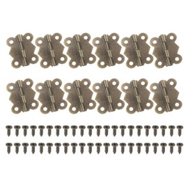 MECCANIXITY Butterfly Hinges 1.6 Inch 90-Degree Mini Decorative Floding Hinges with Screws for Cabinet Door Box Furniture Jewelry Hardware (Bronze, Pack of 12)