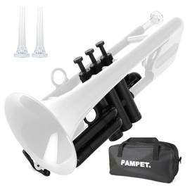 PAMPET SEA LION Professional Plastic Bb Trumpet Standard Trumpets Trumpet Set for Student Beginner Bb Trumpet Instrument (White)