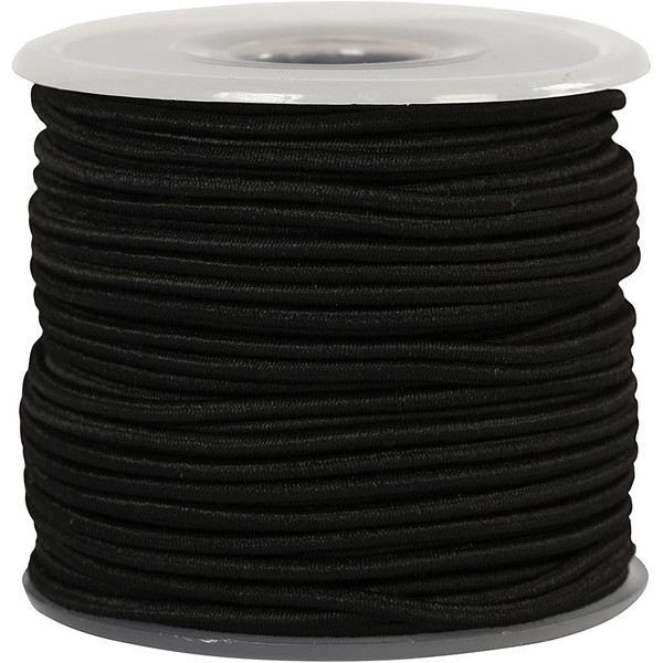Elastic Cord, thickness 2 mm, black, 25 m