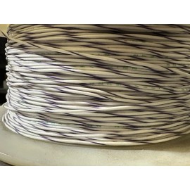 White 22 Gauge Teflon Wire Striped White W/ Purple Stripe Mil M227559-11/22  100 Foot