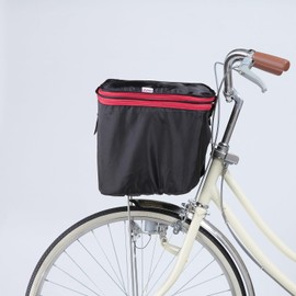 Kawasumi Seisakusyo KW-245BK 2-Tier Front Bike Basket Cover, Double-Sided Zipper, Black