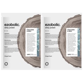 EZOBOLIC Whey Protein, Individually Packaged, 2 Bags, Trial, Chocolate Mint Flavor, Whey Protein, WPC, Vitamins, From Hokkaido, Protein Specialty Shop, Made in Japan