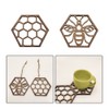 10 Pcs Wooden Bee Coaster Hollow Hex Cup Cushion Honeycomb