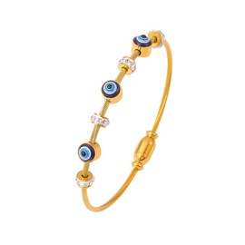 TTPSRY Women's Devil's Eye and Diamond Studded Bracelet Hypoallergenic Fashion Creative Bracelets Suitable for Everyday and Party Wear, Cubic Zirconia