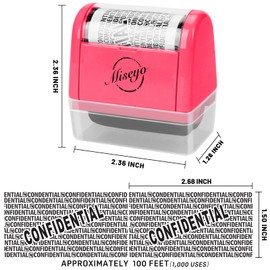 Miseyo Wide Roller Stamp Identity Theft Stamp 1.5 Inch Perfect for Privacy Protection - Pink