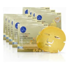 Mascarilla 24k Facial Colageno Dorada Hidratante 50 Pzas Tipo De Piel Mixta