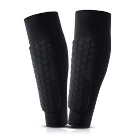 Shin Pads for Football, Adults, Youth, Children, Football Shin Pads Men with Non-Slip Strips, Cellular Collision Protection, Shin Pads Football Equipment, 30 cm (Black)