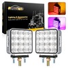 Partsam 2x Dual Revolution Amber/Red/Purple Square Double Face 38 Diode