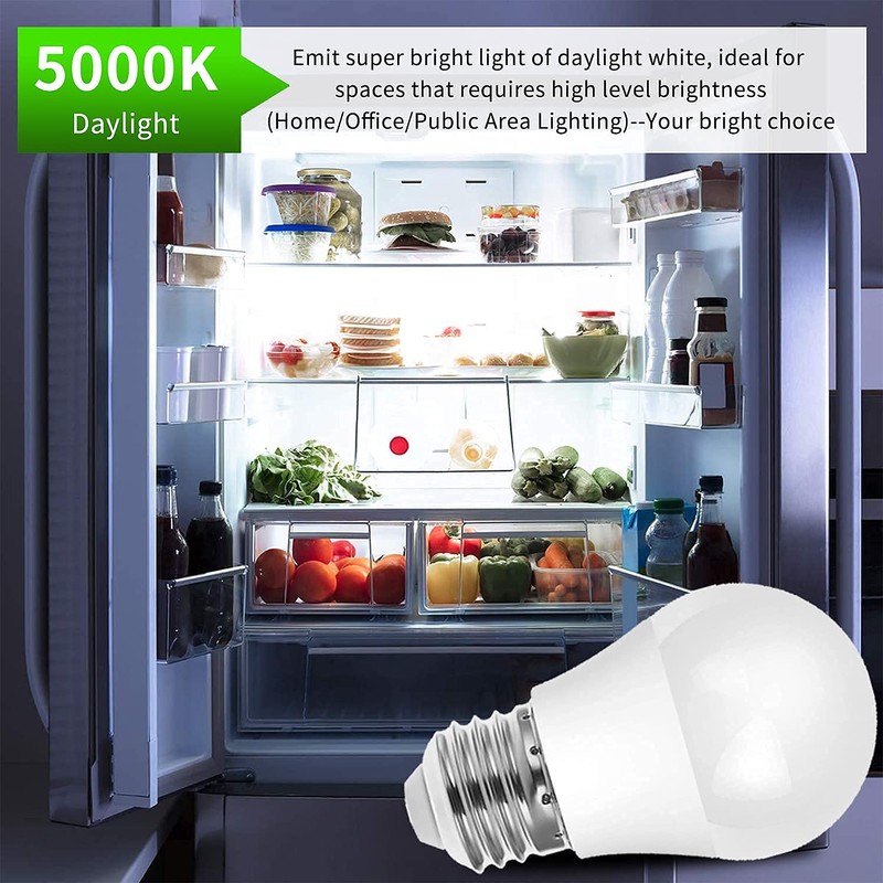 LED Refrigerator Light Bulb, 40W Equivalent LED A15 Bulb, 5W