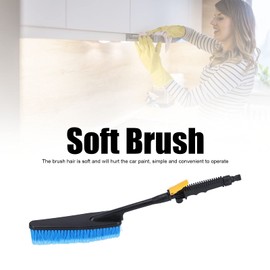 CHICIRIS Flow Through Car Wash Brush, Car Washing Brush with Hose Attachment and Soap Dispenser for Auto Truck SUV RV Boat